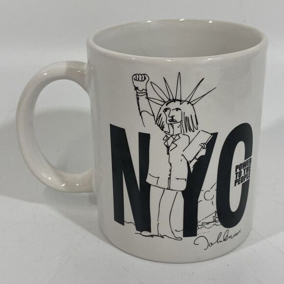 John Lennon New York NYC Power To The People Coffee Tea Cup Mug 2011 - Picture 1 of 5